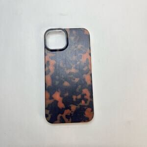 iphone 13 case brown tort tortoise shell design clear sides